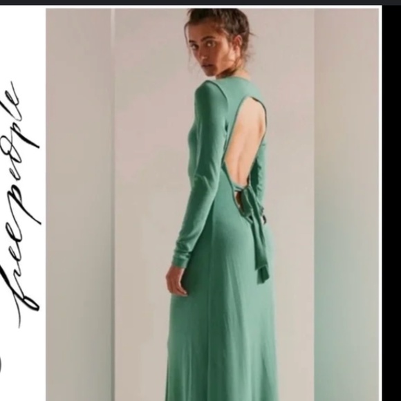 Free People Dresses & Skirts - Free People FP Beach Maxi Midid Open Back Tie Dress Long Sleeve Medium Med